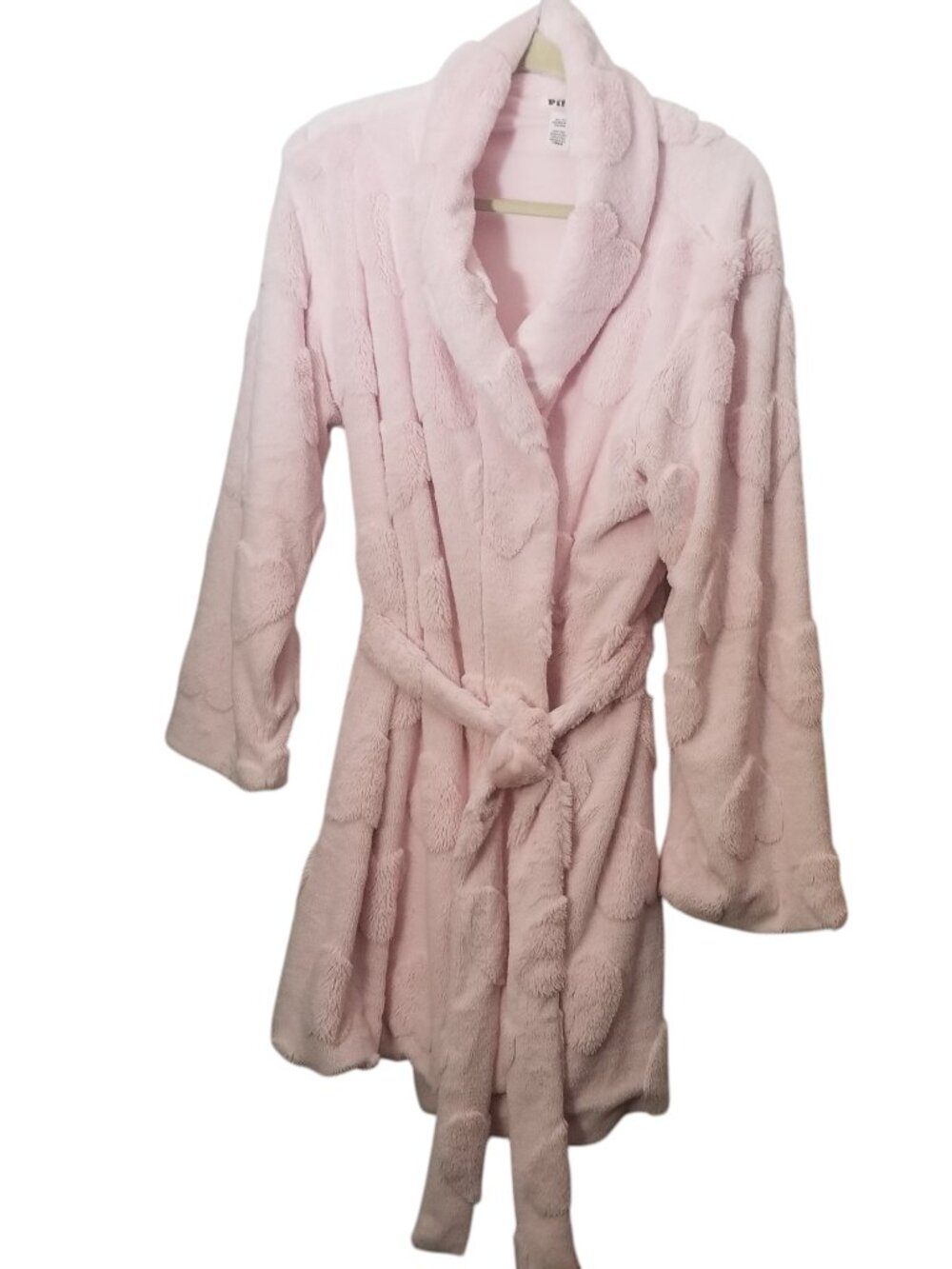 Victoria's Secret PINK Jacquard Cozy Hearts Plush Robe Sz M/L